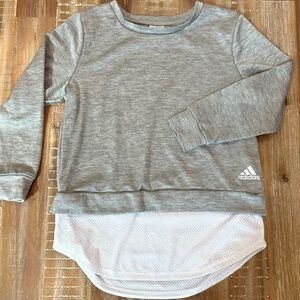 Adidas long sleeve pullover sweater girls gray size 14